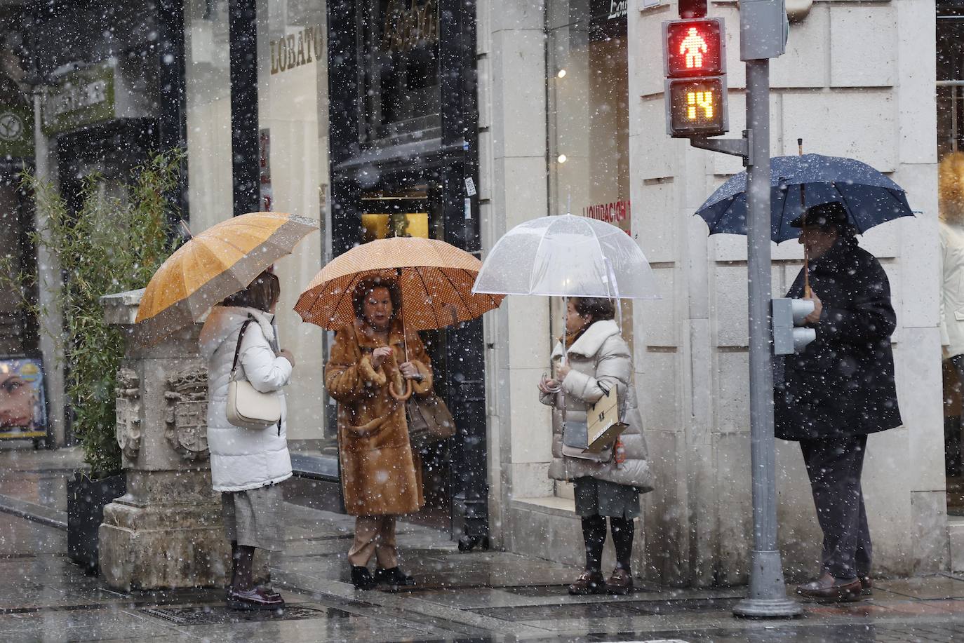 Fotos: La capital palentina recibe intensos copos