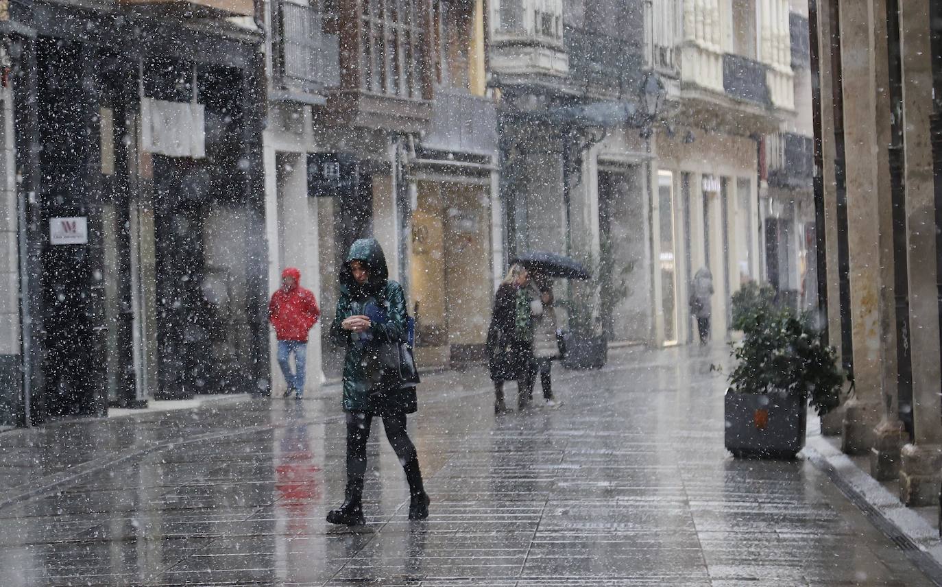 Fotos: La capital palentina recibe intensos copos