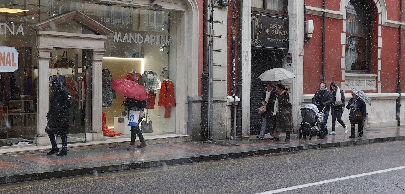 Fotos: La capital palentina recibe intensos copos