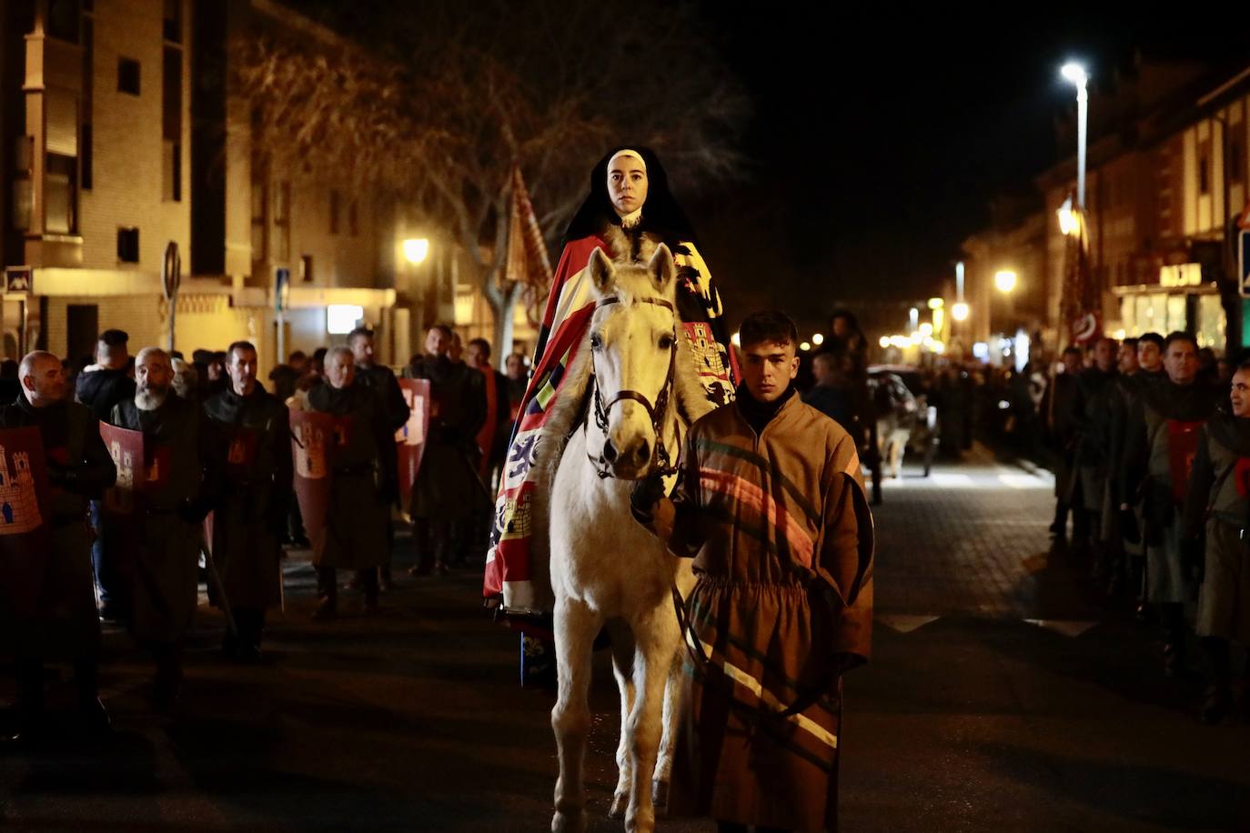 Recreación, este sábado, de la llegada de la reina Juana a Tordesillas.