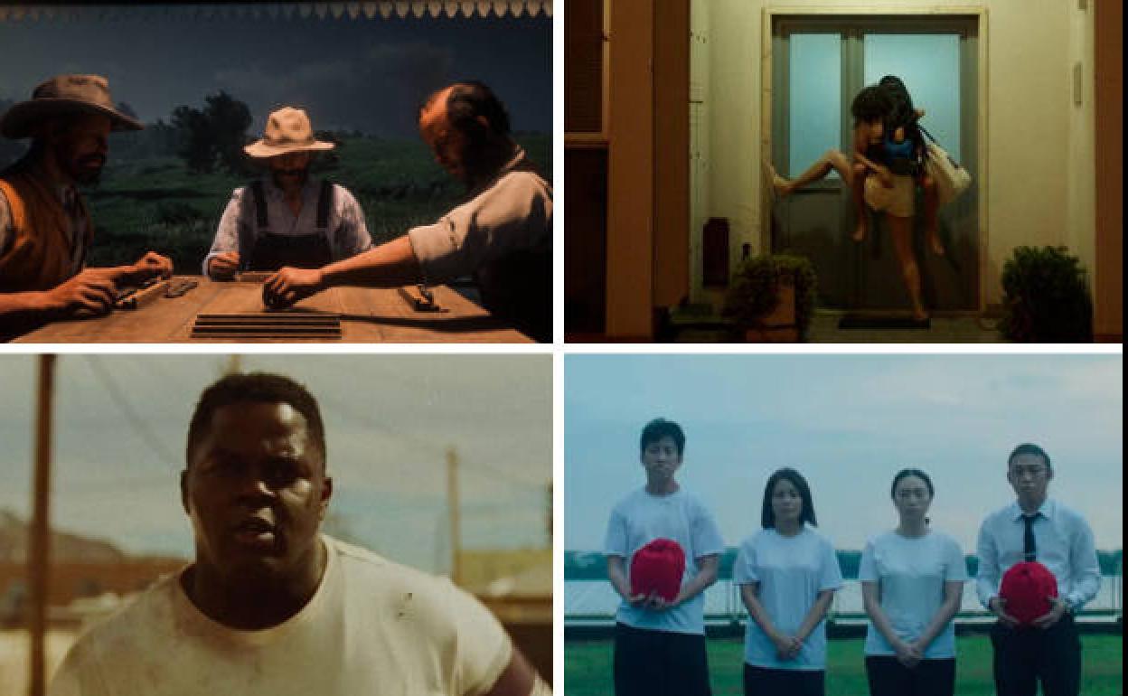 Fotogramas de 'Happy new year, Jim', 'By Flavio', 'The boy who couldn't feel pain' y 'Smoke gets In your eyes'. 