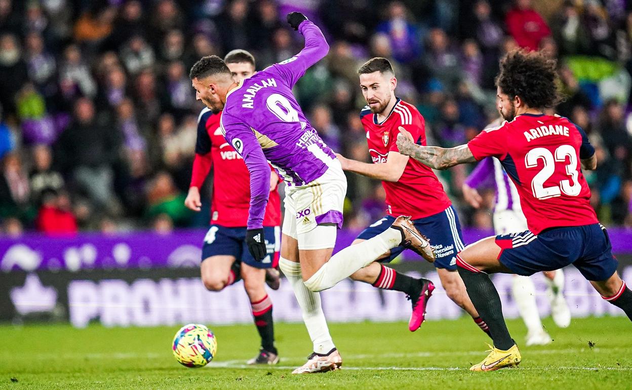 Amallah, durante el Real Valladolid-Osasuna.