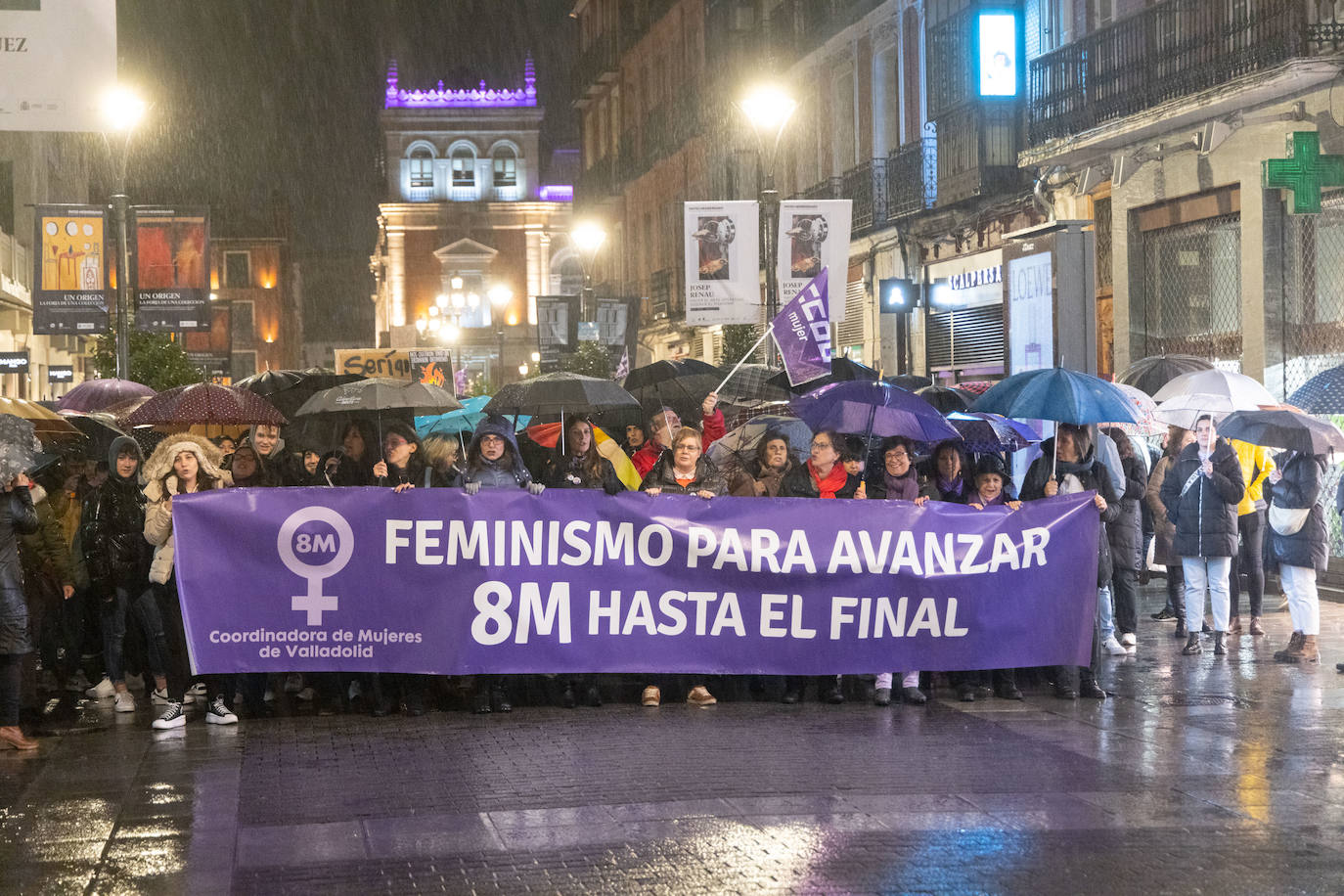 La pancarta de la Coordinadora de Mujeres de Valladolid.