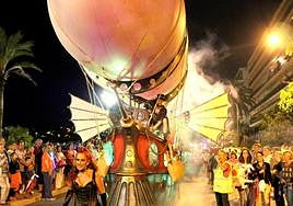 Barco dirigible del 'Viaje intemporal', que abrirá la Cabalgata de Reyes de Valladolid.