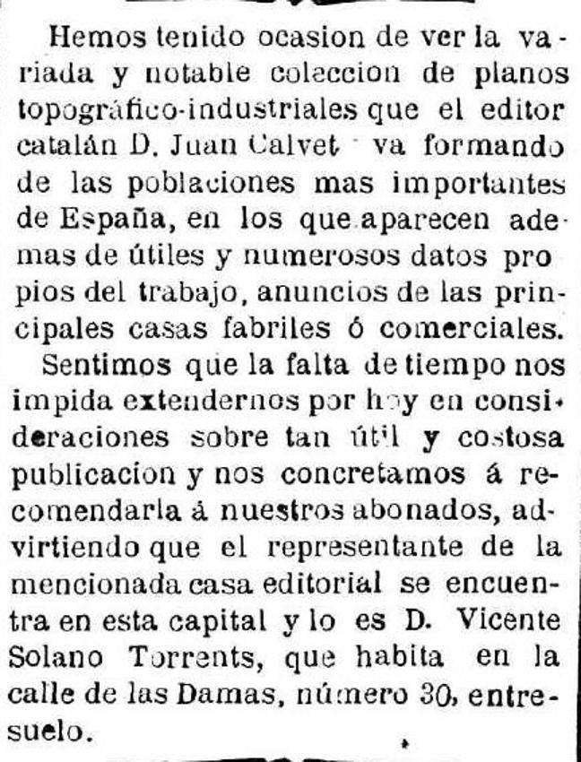 Recorte de El Norte de Castilla, del 6 de enero de 1881.