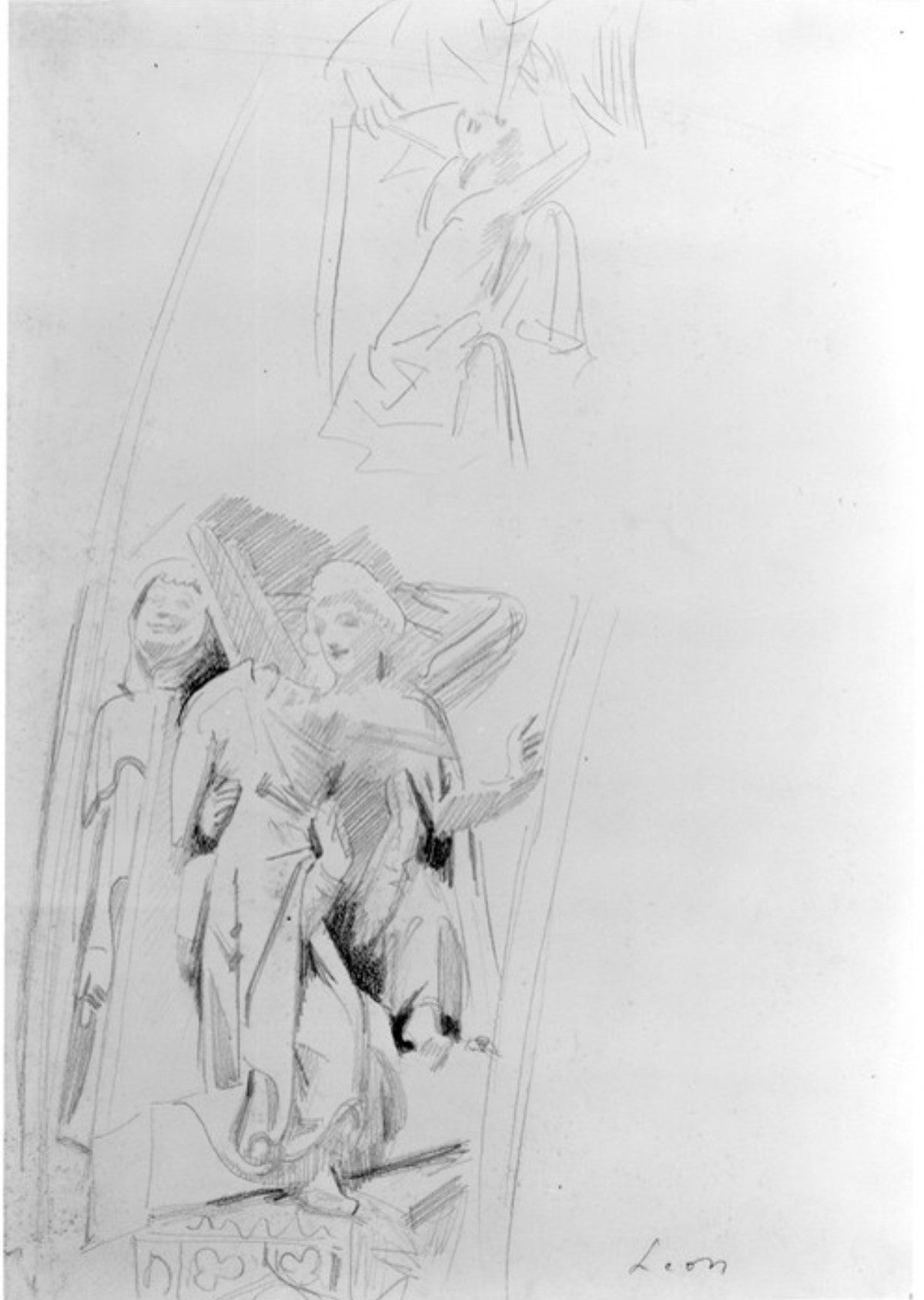 'Sketch of Three Jamb Figures'