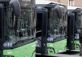 Autobuses de la compañía Auvasa.