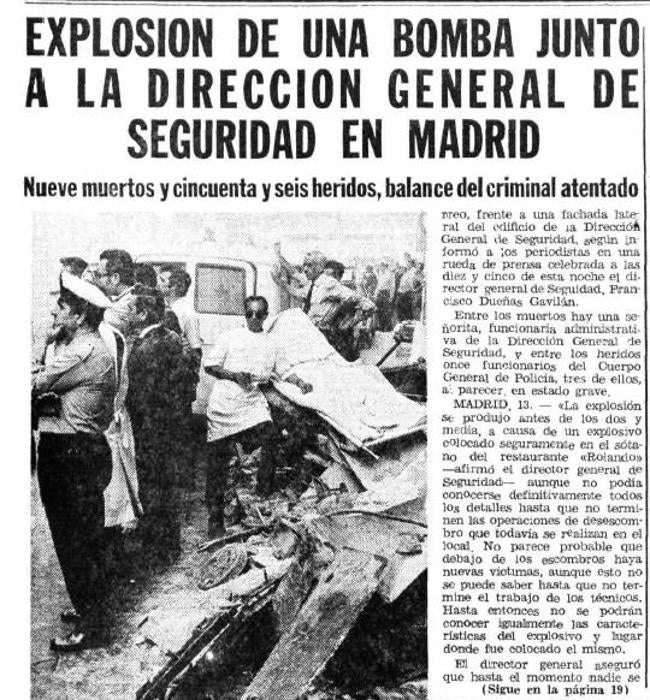 Noticia publicada por El Norte de Castilla el 14 de septiembre de 1974.