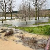 El diluvio de la borrasca Irene desborda el Esgueva y corta carreteras en Valladolid