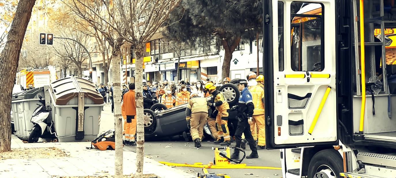 Las imágenes del impactante accidente en la calle Cigüeña