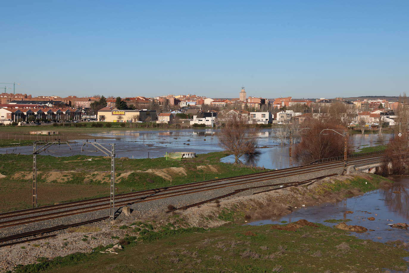 Crecida del río Zapardiel en Medina del Campo