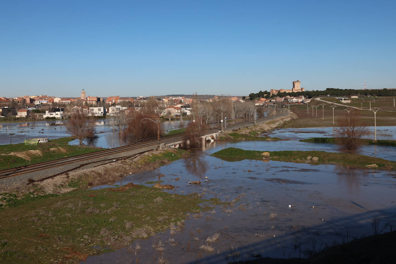 Crecida del río Zapardiel en Medina del Campo