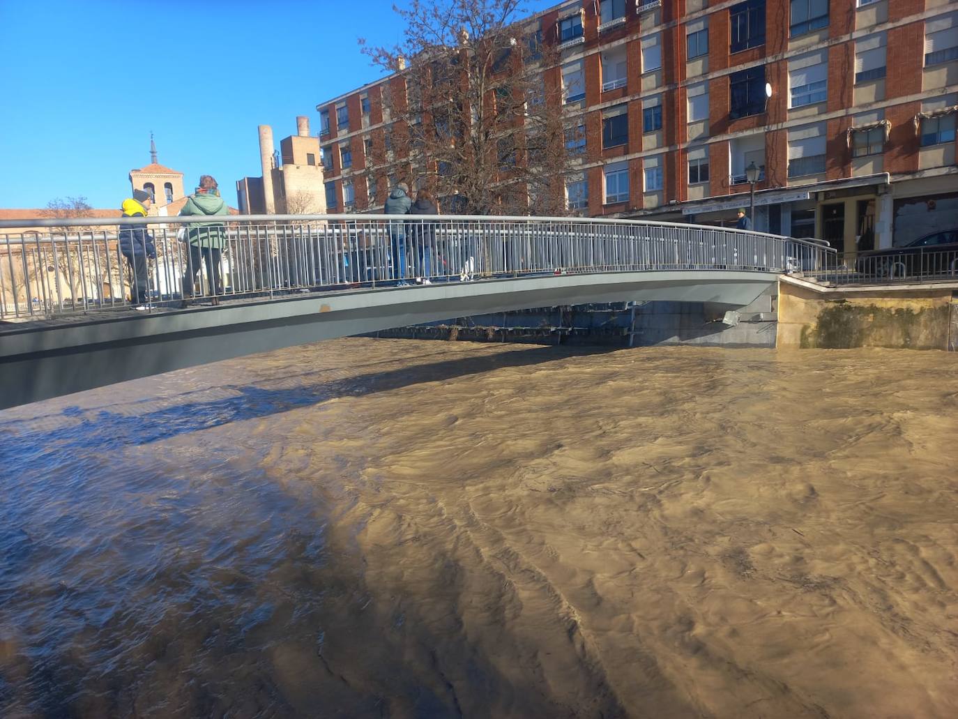 Crecida del río Zapardiel en Medina del Campo