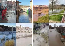 De izquierda a derecha, inundaciones del Cega, el Duratón, el Zapardiel, el Esgueva, el Adaja, el Duero, el Eresma y el Pisuerga.