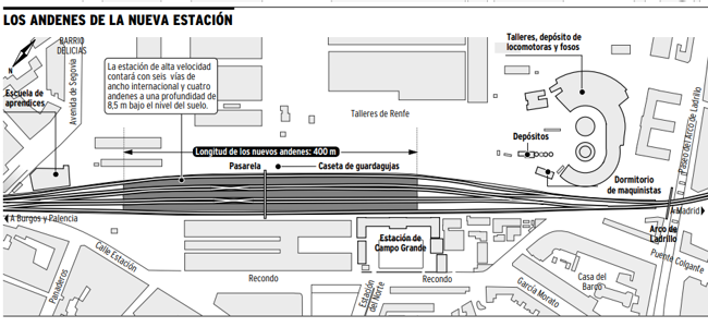 Una infografía señala dónde estaban las instalaciones de la primera escuela, junto a la Avenida de Segovia.