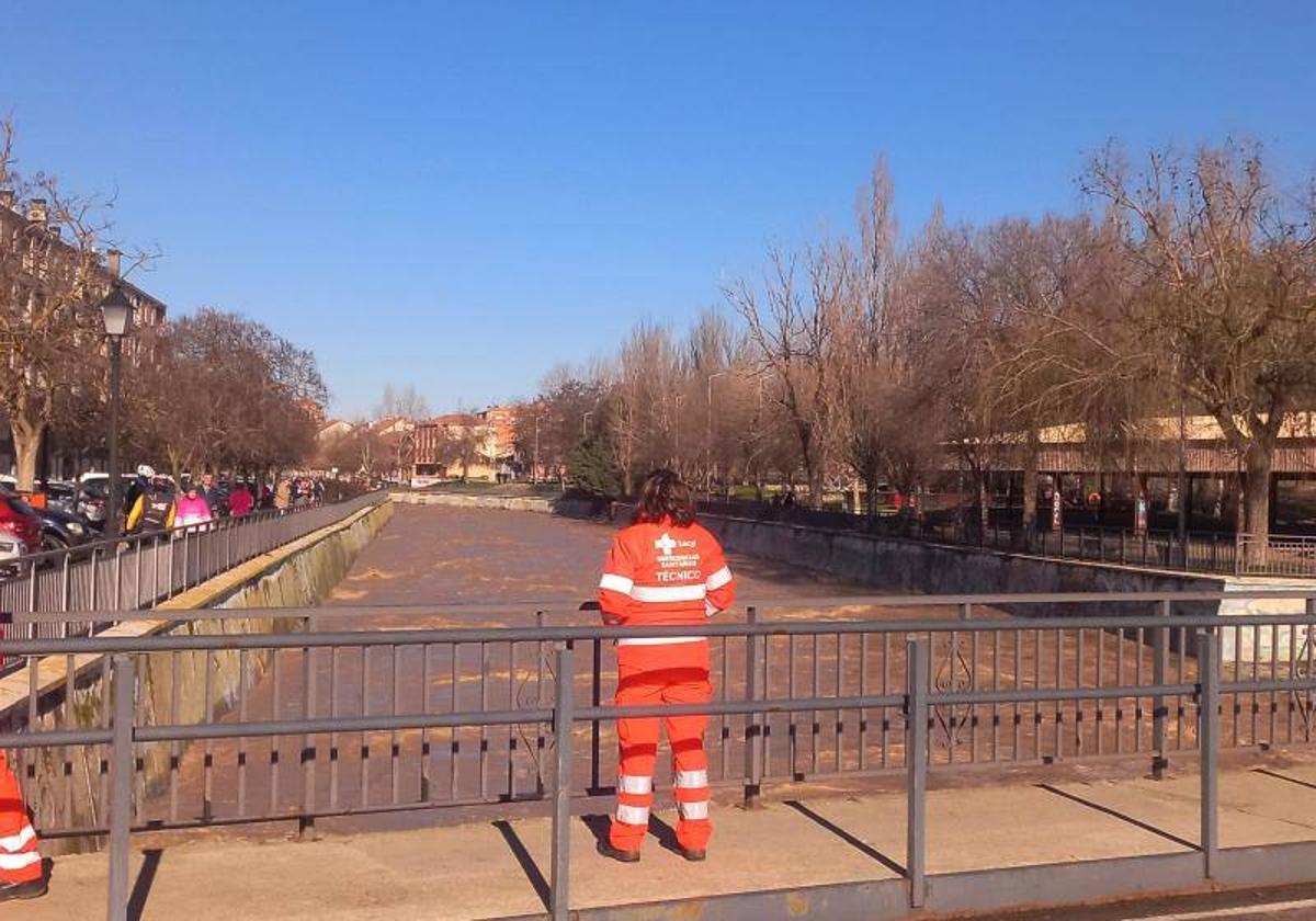 El río Zapardiel, hace unos días a su paso por Medina del Campo.