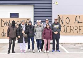 Los trabajadores de Laumont Valladolid durante el primer día de huelga.