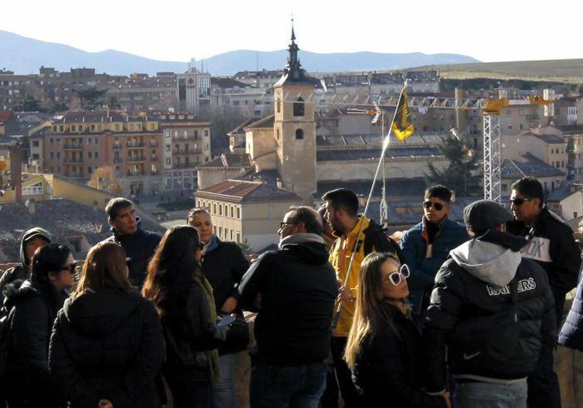 Turistas en Segovia durante la pasada Navidad.