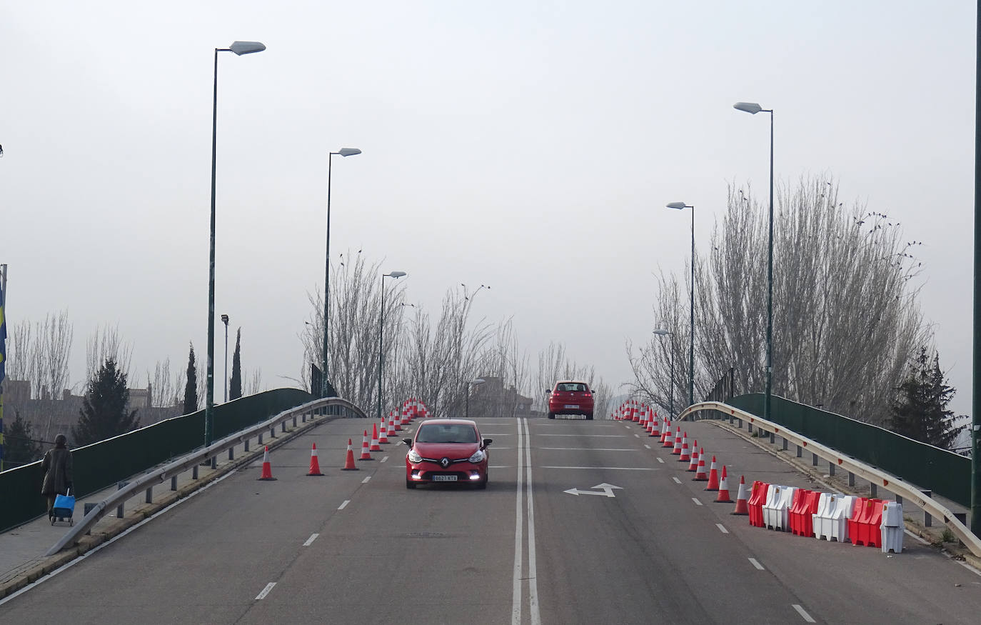 Obras en el viaducto del Polígono de Argales