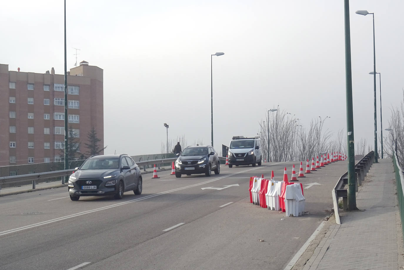 Obras en el viaducto del Polígono de Argales