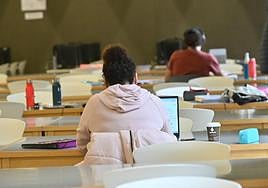 Estudiantes en la biblioteca del Campus Miguel Delibes.