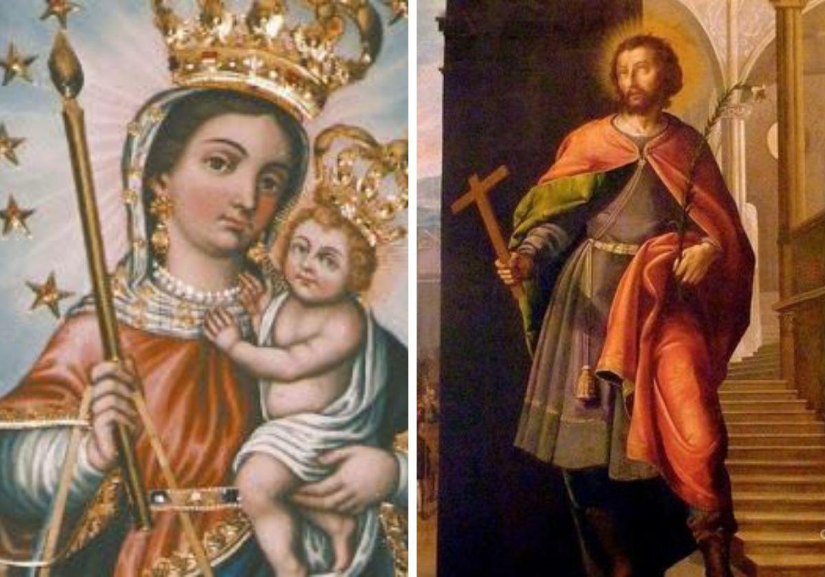 Virgen de La Candelaria y San Aproniano.