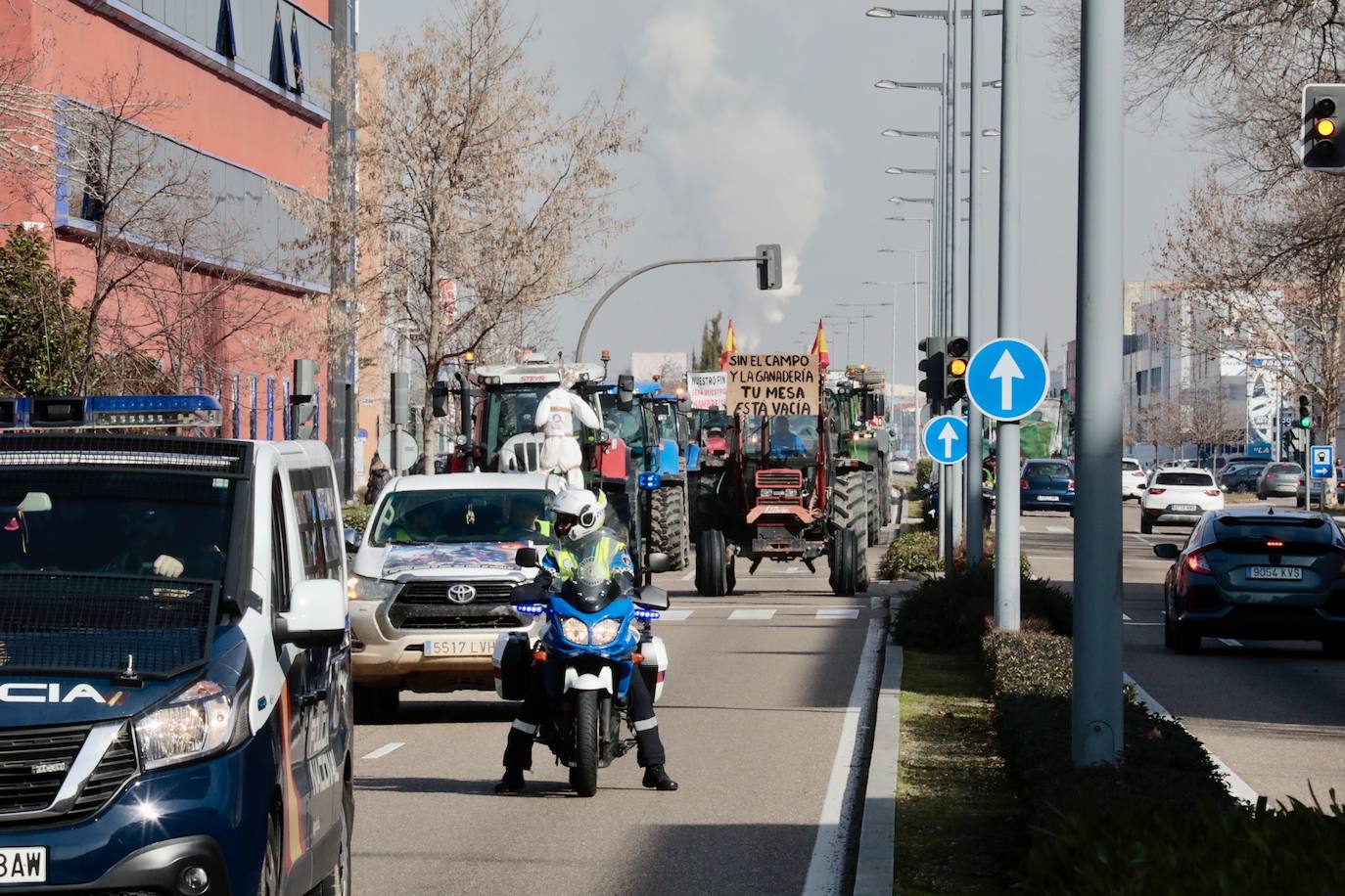 Tractores por las calles de Valladolid.