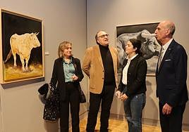 De i a d; María José de la Fuente, Luis Alberto Calvo Sáez, Patricia Pérez y Luis Fernando Román, en la inauguración de la exposición.