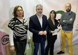 Los dirigentes de CSIF Paz Palacín,Benjamín Castro, Cristina Sánchez y Eduardo Laso.