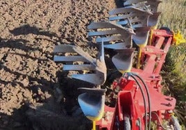 Preparando la tierra para sembrar guisantes.