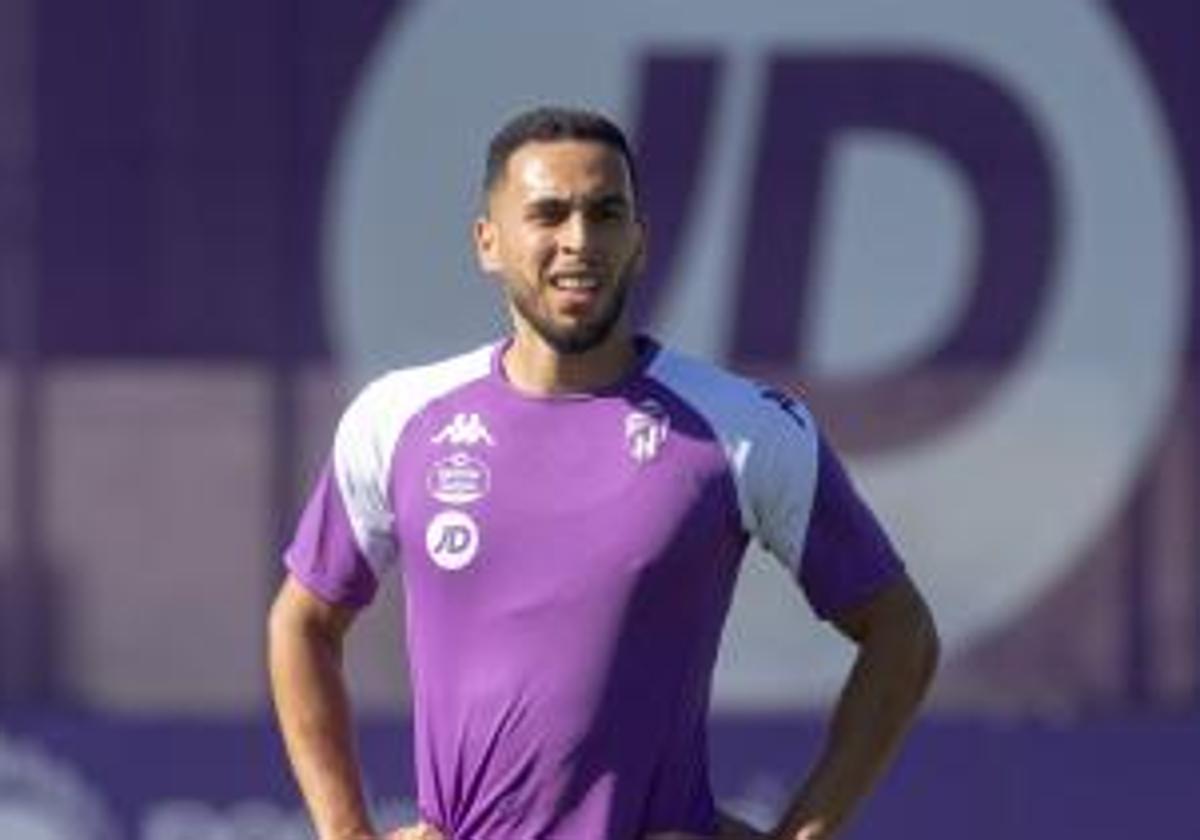 Anuar, durante una sesión de entrenamiento con el Real Valladolid.