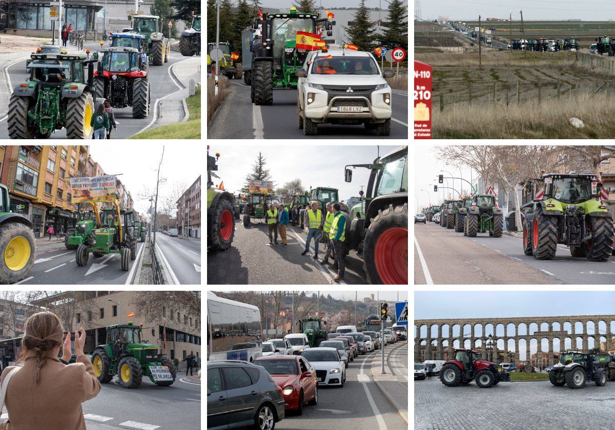 Imágenes de la tractorada por la provincia de Segovia.