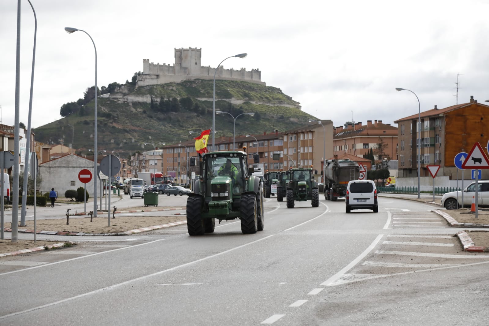 Los agricultores de Peñafiel salen hacia Valladolid.