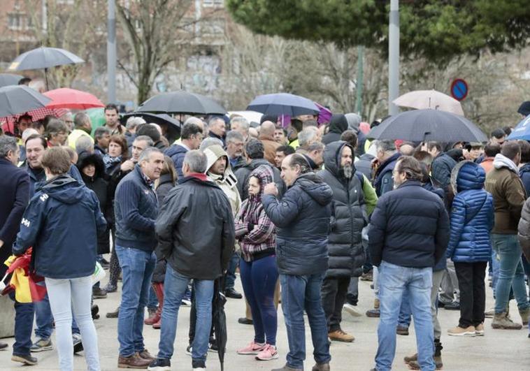 Protesta de los agricultores de este viernes en la Cúpula del Milenio.