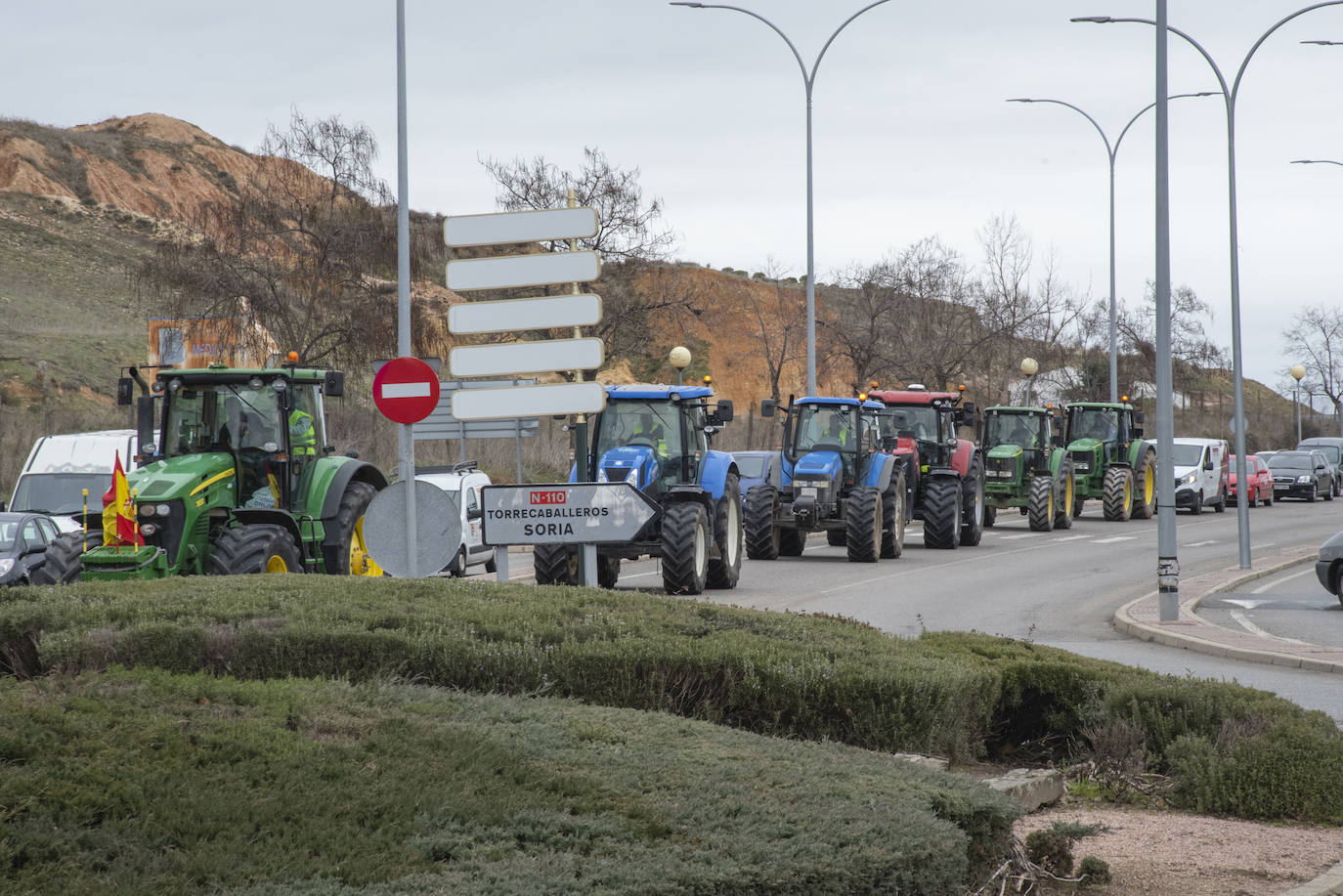 La tractorada del viernes por Segovia, en imágenes