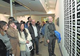 Numeroso público, en la reciente inauguración de la exposición de Ana Frechilla, segunda por la izquierda.
