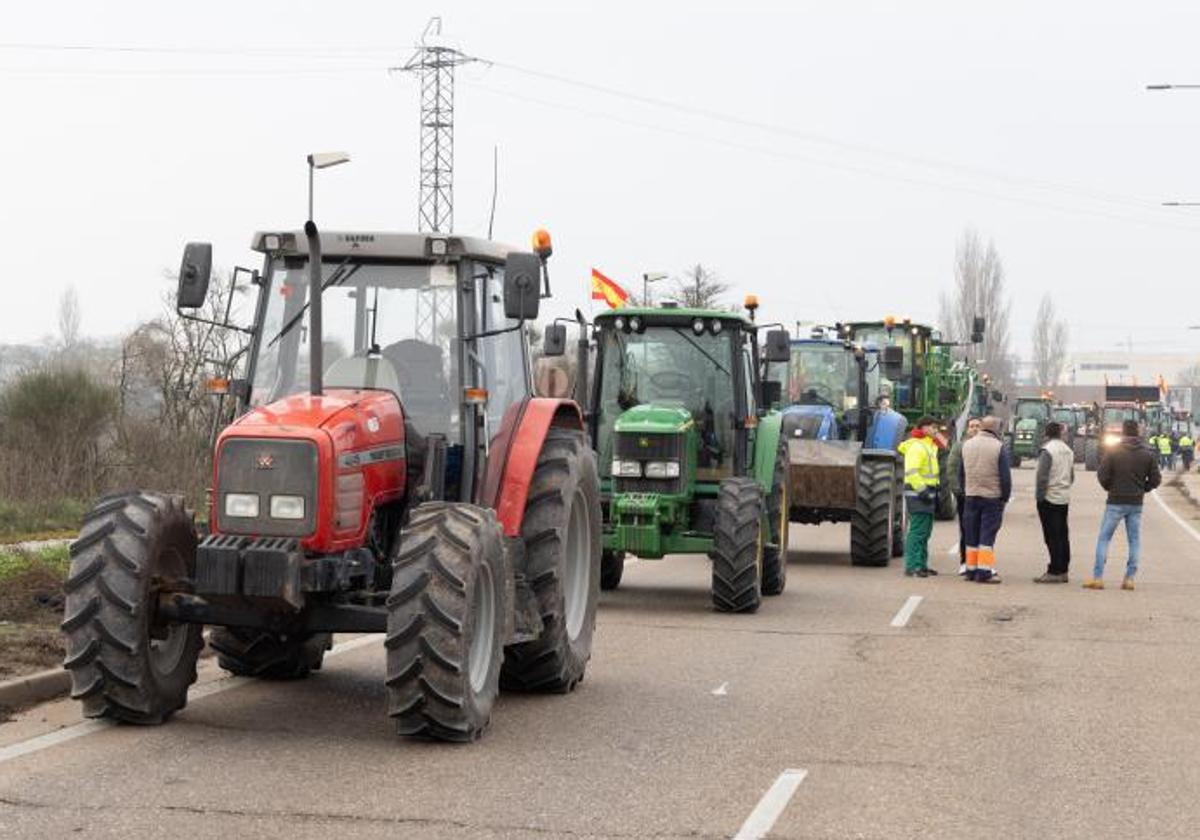 Protestas de los agricultores en las últimas manifestaciones de Valladolid.