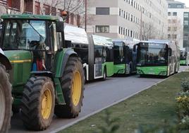 Las tractoradas provocaron diferentes incidentes sobre el tráfico la semana pasada en Valladolid.