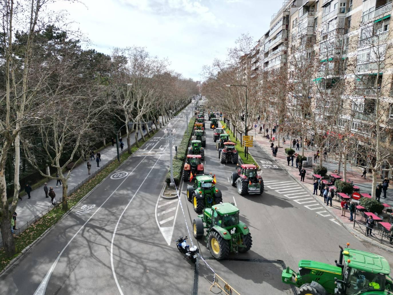 Las imágenes de la manifestación de los agricultores en Valladolid