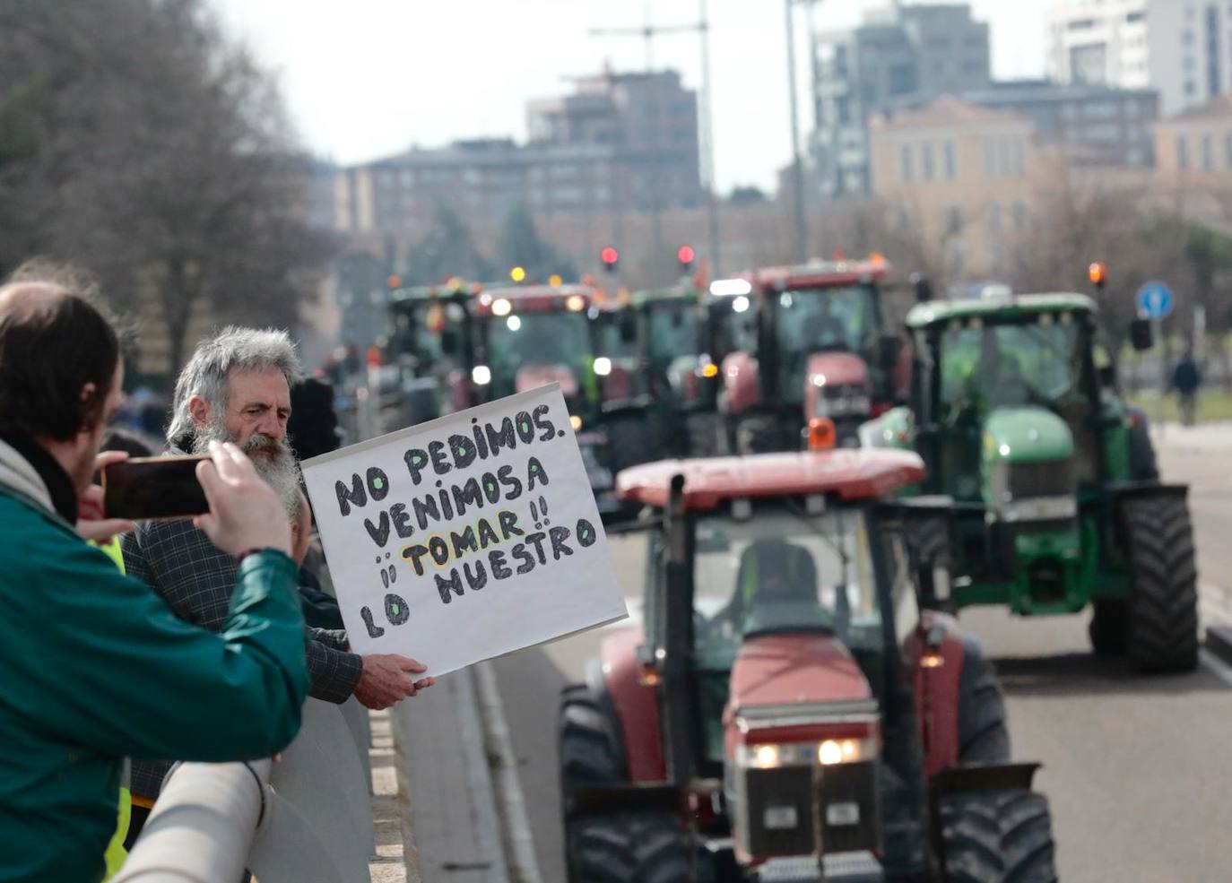 Las imágenes de la manifestación de los agricultores en Valladolid