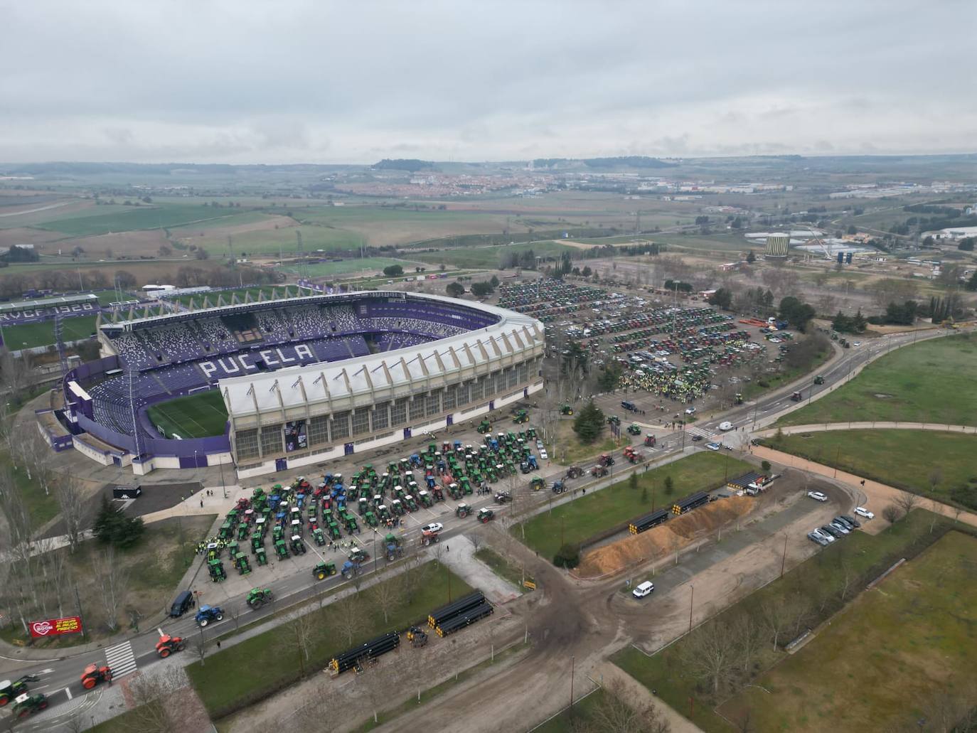 Las imágenes de la manifestación de los agricultores en Valladolid