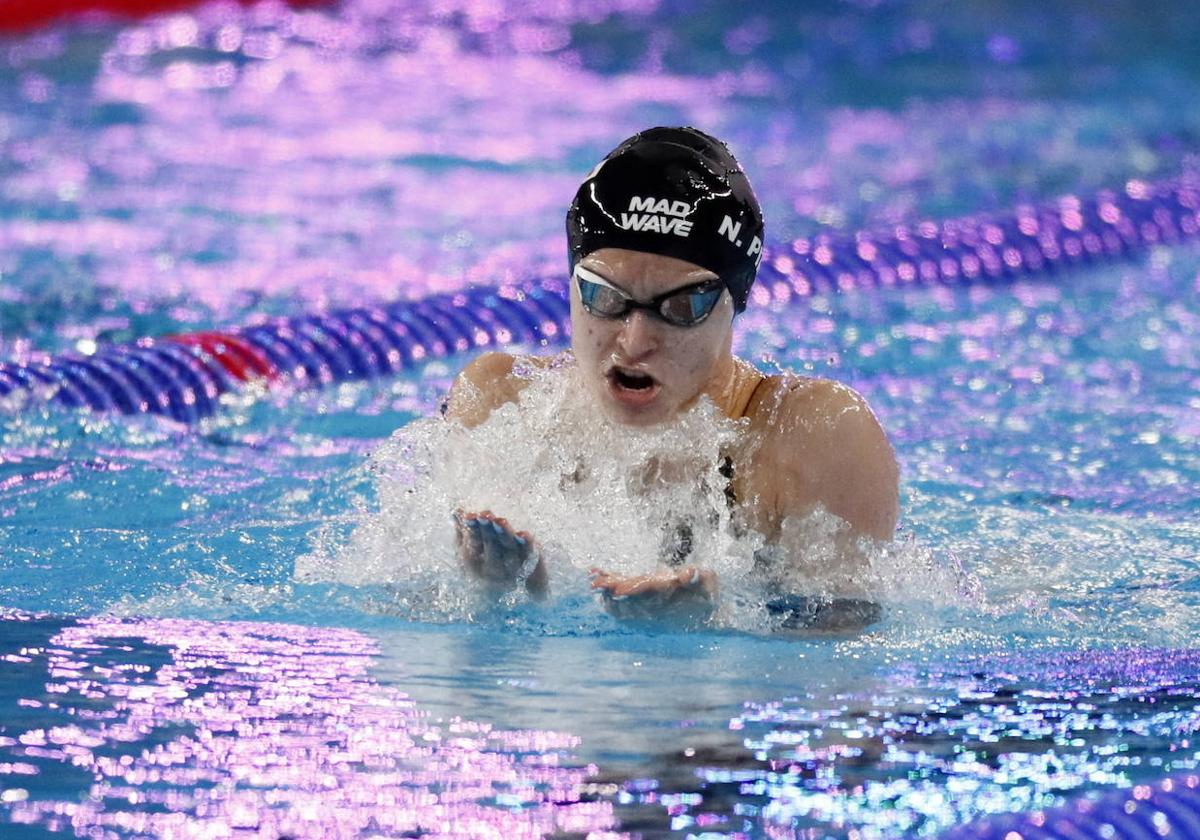 Nayara, en pleno esfuerzo durante su debut en el Mundial de Doha.