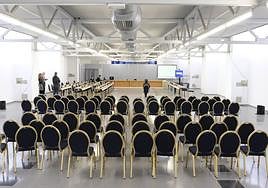 Sala adecuada para un macrojuicio en la Feria de Valladolid en octubre de 2018.