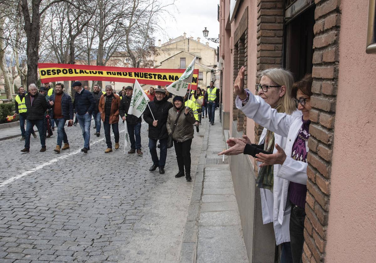 Manifestación de agricultores y ganaderos en Segovia