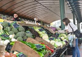 Mercado de la plaza de España en Valladolid.