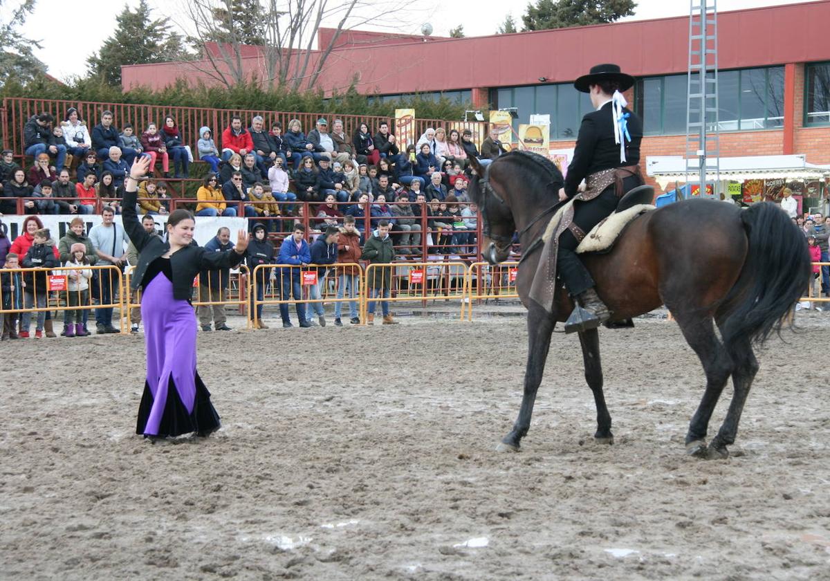 Espectáculo ecuestre en la Feria de Fuentepelayo.