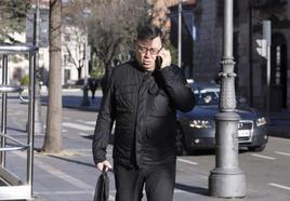 Rafael Delgado, uno de los principales acusados, a su llegada a la Audiencia Provincial de Valladolid.