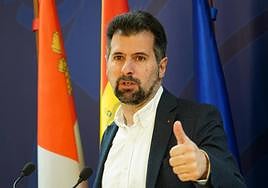 El secretario autonómico del PSOE, Luis Tudanca, este martes en rueda de prensa.