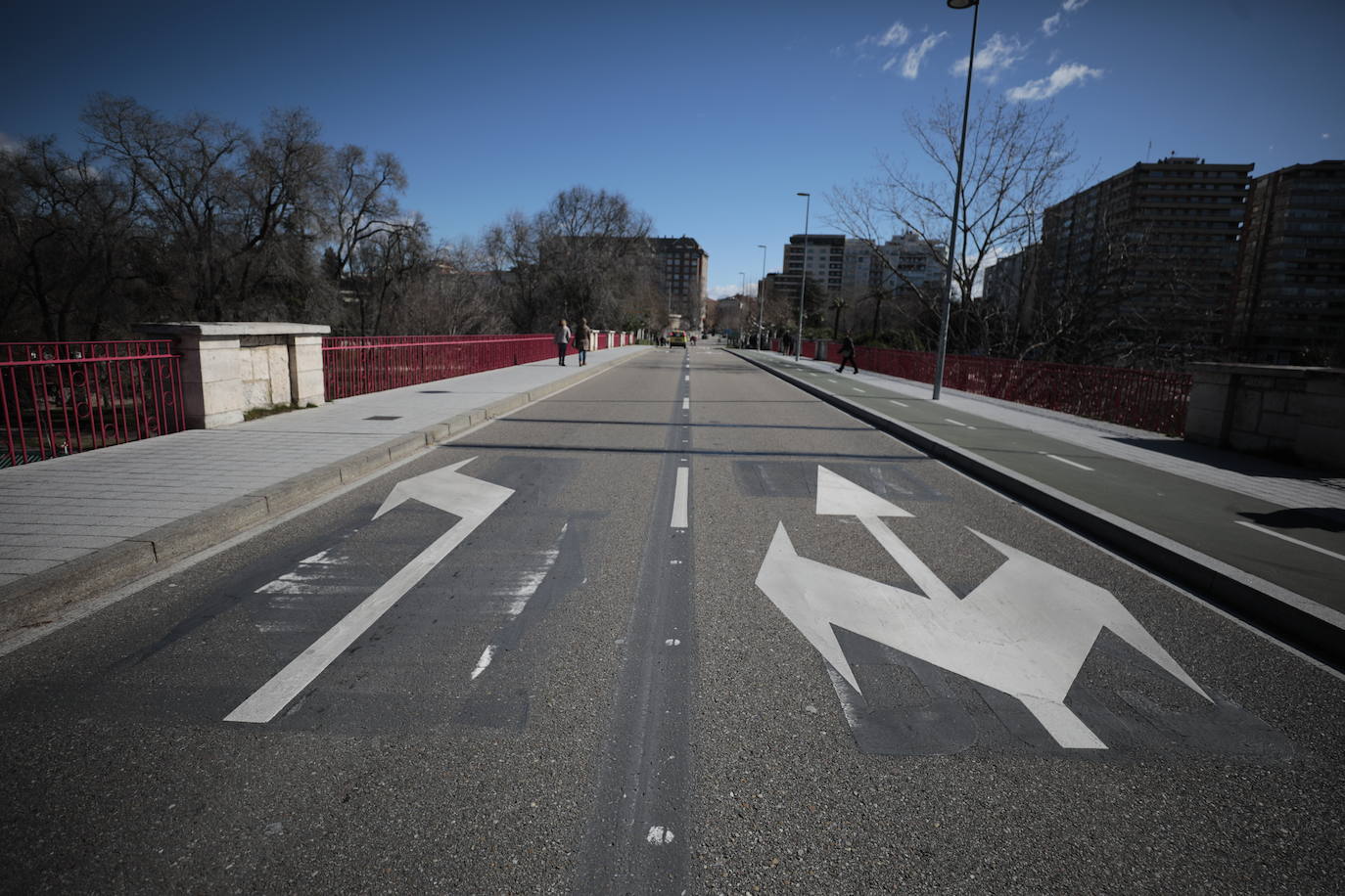 Cambios de los carriles en el puente de Poniente