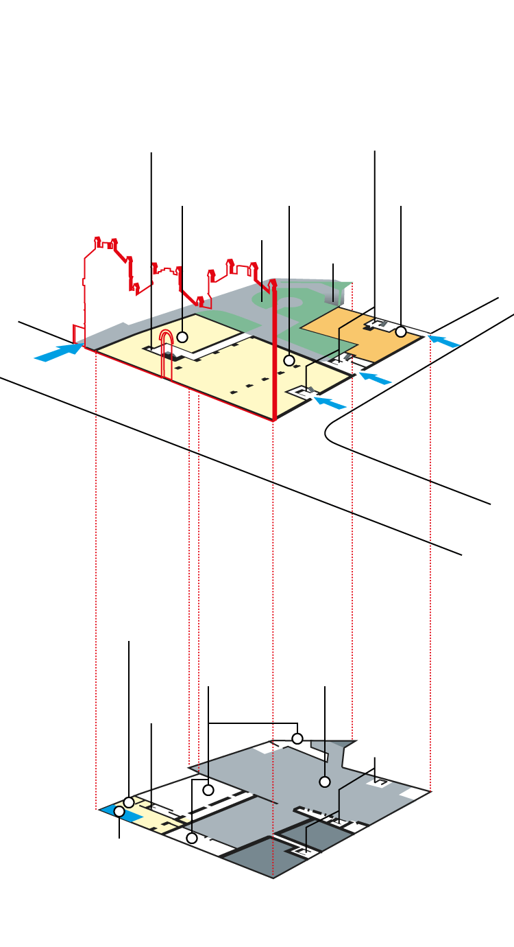 El gráfico muestra la distribución de las zonas comunes en el proyecto de Isable la Católica